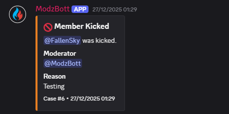 Kicked member example
